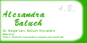 alexandra baluch business card